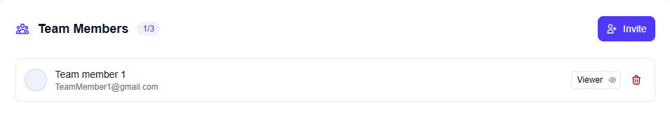 Team dashboard preview in light theme